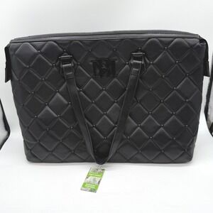 Badgley‎ Mischka Black Quilted Studded Vegan Leather Tote Bag NWT retail $199